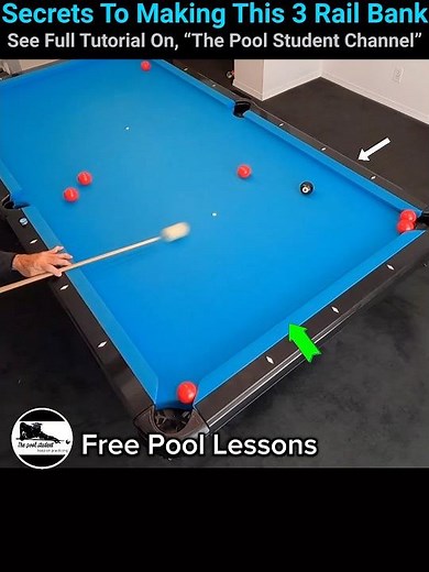 3 Rail Bank Shots (Free Pool Lessons)