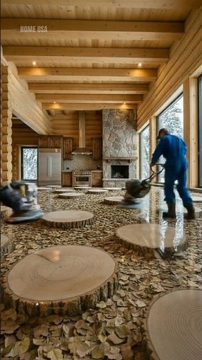 Epoxy Flooring Inside a Unique Natural Wood Floor Transformation | Satisfying Process #epoxyfloor