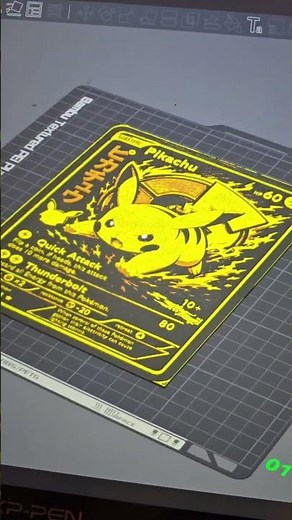 I Made a GIANT 3D Pikachu Pokémon Card! ⚡#bambulab #hueforge #short