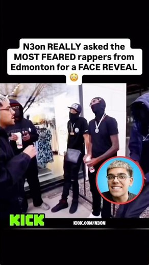 N3on REALLY asked the MOST FEARED rappers from Edmonton for a FACE REVEAL 😳 #n3on #shorts #edmonton