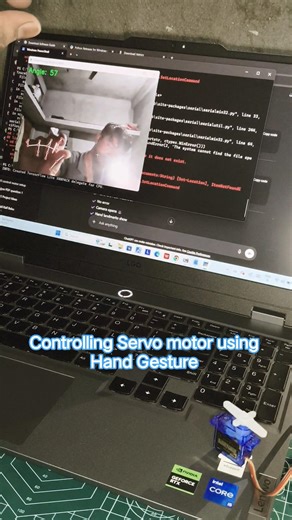 Servo Control using Hand Gesture 👋 #opencvpython #python #engineeringproject #arduino #robotics