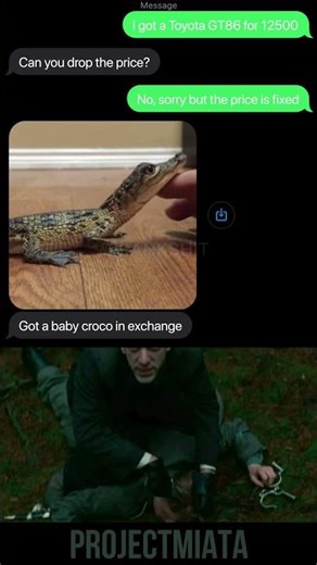 Damn It’s a Good Deal 🐊🔥 Toyota GT86 for Baby Croco | #trends #fyp #animationmeme #exe #find #cartok