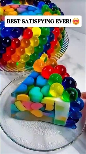 Rainbow Jelly Cake is MIND-BLOWING! 🤯😋 ASMR Jelly Cutting Compilation #Shorts #JellyCake #ASMR