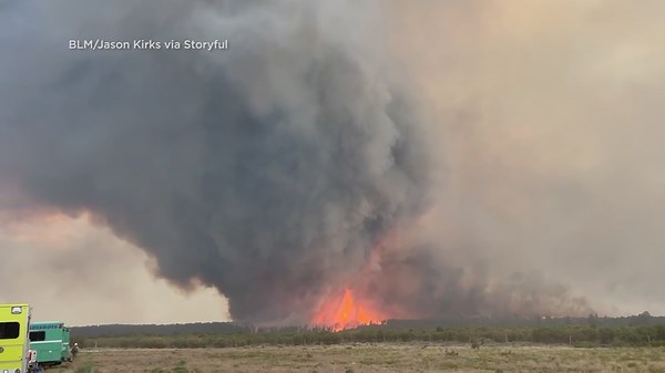 "Firenado" captured on video as Deer Creek Fire crosses from Utah into Colorado