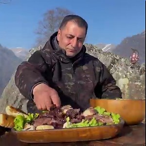 I cook Tender and Very Juicy Steaks, on an Open Fire, high in the Snowy Mountains of Azerbaijan! | Wilderness Cooking