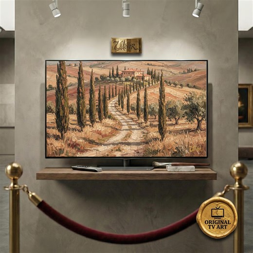 Vintage Tuscan TV Art | Italian Landscape Oil Painting | Mediterranean Decor | (fits Samsung Frame) - Etsy