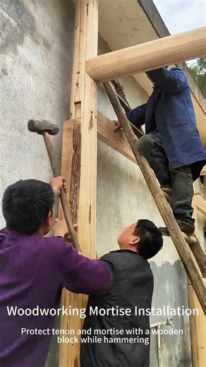 Cushioned Wood Tapping: Transfer force gently for precise, damage-free tenon installation.🔨🪵