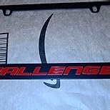 Eurosport Dodge Challenger Stealth Blackout License Plate Frame (Black with Red)