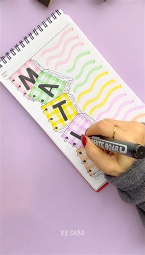 Maths🌈Aesthetic Front page✨Easy Notebook Design #saba_creativeartist