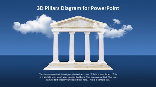 4 Columns Animated Greek Temple 3D PowerPoint Template - SlideModel