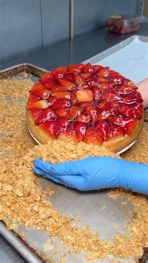 Freed's Bakery on Instagram: "Finding that PERFECT strawberry for the perfect spot 😍🤪 This is our creamy, New York cheesecake, topped with fresh sliced California strawberries and strawberry glaze! Grab the whole cake or grab a slice! Available at all five dessert shops: 🌟 9815 S Eastern Ave (Freed’s Bakery) 🌟 10870 W Charleston Blvd (Summerlin) 🌟 6475 N Decatur Blvd (Centennial Hills) 🌟 60 E California Ave (Downtown) 🌟 8730 W Sunset Rd. G-120 (Southwest) #cheesecake #dessert #strawberry 