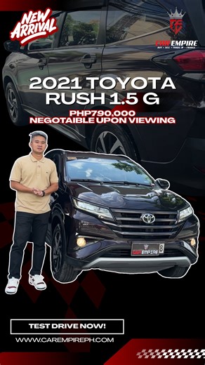 Good afternoon guys! Check out our 2021 Toyota Rush 1.5 G Automatic! For more videos just follow us on TikTok https://www.tiktok.com/@carempireph | Car Empire