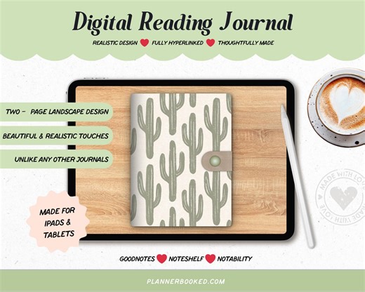Simple Digital Reading Journal for Goodnotes Notability, Noteshelf | Minimal Book Review Journal | Digital Reading Log & Book Tracker - Etsy