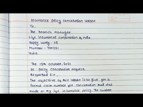 How to Write an Insurance Cancellation Letter ||Policy cancellation sample letter