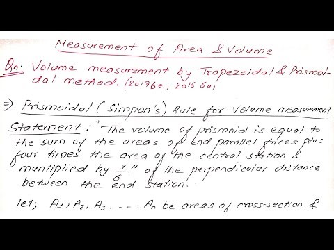 Measurement of Volume by Trapezoidal and Simpson's rule | Surveying 1st | Prashant YT | BE Civil |