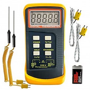 Amazon.com: Lab Digital Thermometers Dual Channel K-Type Thermocouple Thermometer Temperature Measurement High Heat Meter T1-T2 Temp Tester with 4 Thermocouples Probes Sensor -50~1370°C (-58~2498°F) 6802II : Patio, Lawn & Garden