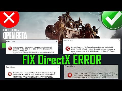 Fix Battlefield 6 DirectX Function Error (Colnitialize/D3D12CreateDevice/DXGI_ERROR_DEVICE_REMOVED)