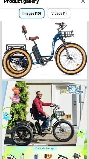 ADDMOTOR Grandtan Electric Trike for Adults, UL2849 Certified, 85MI 22MPH 48V 20Ah Battery, 750W Re