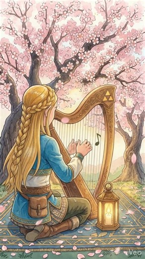 Imagine This Harp Playing Under Sakura Trees 🌸