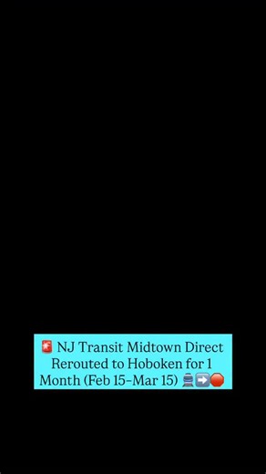 NJ TRANSIT is warning riders about major temporary service changes tied to Amtrak’s Portal Bridge “cutover” work, running from Feb. 15 through Mar. 15. During that period, expect modified train schedules (including earlier departures), reduced service frequency on some segments, longer travel times, and some train consolidations/cancellations. A big impact is for Midtown Direct service, which NJ TRANSIT says will be diverted to Hoboken during the cutover. Midtown Direct riders on the Morristown 