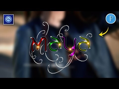 Multicolor Glowing Glass Font Editing On Pixellab PS Touch | How to Make glass font editing PS cc