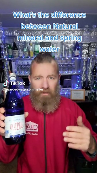 What's the difference between natural mineral and spring water #beardedwatersommelier #beardyswaterdiet #cragspringwater #mineralwater #springwater #tapwater #bottledwater #naturalwater #fyp #foryoupage #comfortzone