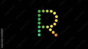 R Alphabet letter ,Rainbow color gradient alphabet R,lgbt dotted alphabet font in rainbow colors, pride month alphabet R,Rainbow Color inside R letter.
