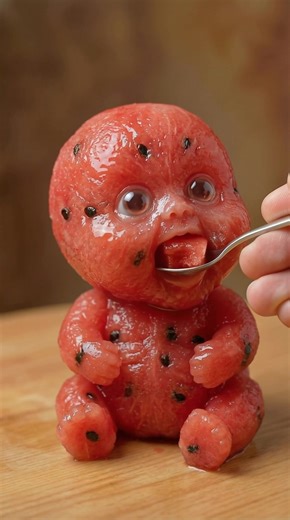 Watermelon baby eats watermelon #fruitbaby #watermelon #asmr #eat #goviral