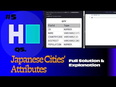👉 Solve HackerRank SQL Questions (Beginner) #5 | Japanese Cities' Attributes SQL Practice