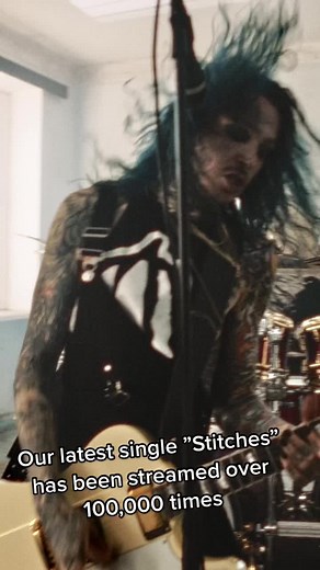 100K streams x 200K views 🖤 Thx for the endless love 🥲 #lostsociety #stitches #newmusic #alternativerock #rock #tattoos #inktok #fyp #viral #metal