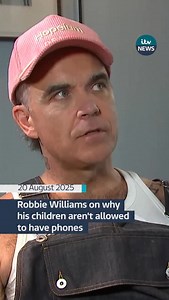 Robbie Williams has explained why he won’t let his children have phones. #itvnews #robbiewilliams | ITV London