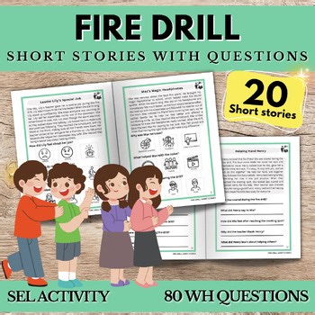 Fire Drill Short Stories W/ Questions Autism Reading Comprehension Emergency SOS
