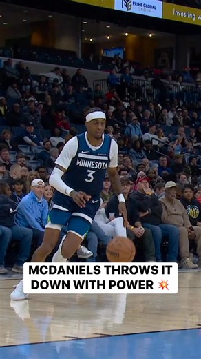 Jaden McDaniels throws down the BIG ONE-HAND jam leaving Austin Rivers is AMAZED! 🤩 MIN-MEM on Peacock Tap to Watch ➡️ https://www.nba.com/how-to-watch-game-redirect/0022500714?partnerRef=NBA&platform=Facebook&surface=Post | NBA
