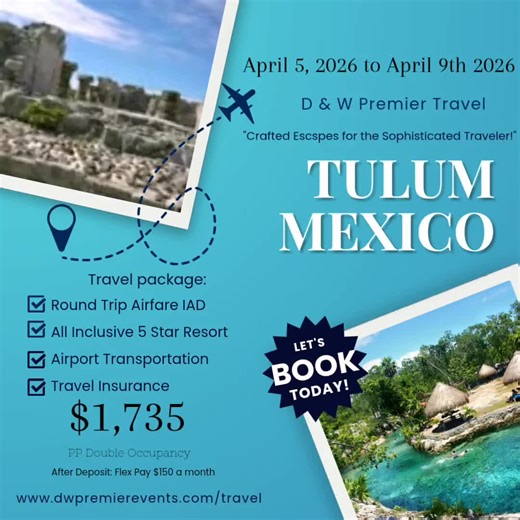 🌴✨ Spring Break in Tulum, Mexico — but make it luxury. 💫 From 5-star beachfront resorts to curated excursions, private airport transfers, and gourmet meals included — this isn’t your typical spring break… this is an elevated escape. Why stress over planning when a luxury travel agent handles every dreamy detail for you? 📍 All-inclusive. All-planned. All-luxury. You just show up. I’ll handle the rest. 🥂✈️🌊 #LuxuryTravel #TulumSpringBreak #AllInclusiveEscape #TravelWithEase #DWPremierTravel #