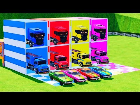 Garage with Colors - ALL MIXER TRUCK WITH DOUBLE FLATBED TRAILER TRUCK SCANIA, MAN, IVECO #21 FS22