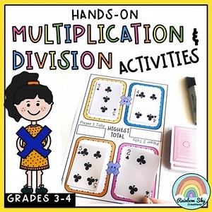 Multiplication and Division Hands on Math activities and games Grade 3 - 4