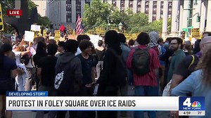 Protest underway in NYC's Foley Square over ICE raids