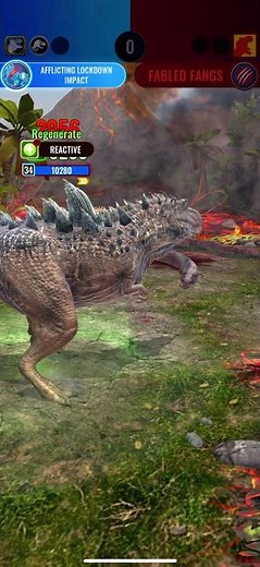 How instantly crazy is Mortem Rex’s Reactive! 💥 | Jurassic World Alive Campaign Course￼