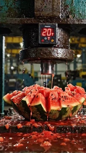 hydraulic press testing watermelon 🍉 #viralpromt