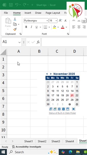 Excel မှာ Mini Calendar အသုံးပြုနည်း #excel #tutorial #onlineclass