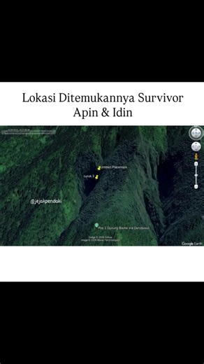 Lokasi ditemukan nya survivor🥀 Kabar duka datang dari gunung Bismo, Kabupaten Wonosobo. Dua remaja Pendaki yang sebelumnya dilaporkan hilang sejak 30 Juni 2026 diduga telah ditemukan di sekitar kawasan curug telu, Jalur Pendakian Nderoduwur , Minggu (12/7). Menurut Informasi yang beredar, proses evakuasi dari lokasi penemuan berlangsung sekitar 3-4 jam. Medan yang curam,licin, serta berada di area air terjun menjadi tantangan bagi Tim SAR gabungan dalam membawa korban menuju posko. hingga kini 