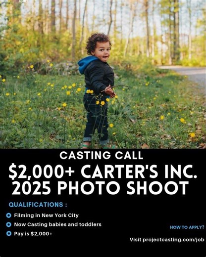 👶 Casting Call Carter’s is Now Casting Adorable Babies & Toddlers for 2025 Photo Shoot! 📸🌼