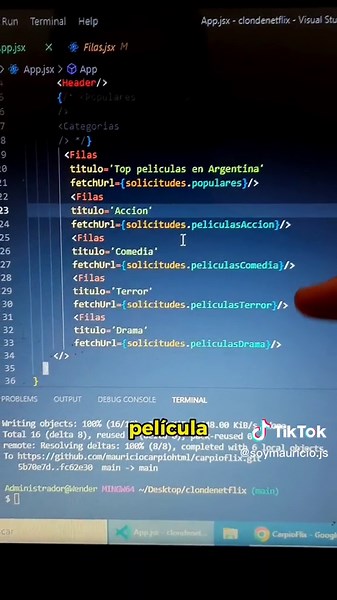 🗣 Asi funciona mi clon de Netflix con react #desarrolloweb #react #javascript #frontend
