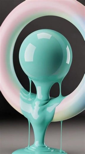 Paint Spheres Flowing Inward Through Soft Rings | Perfect Loop