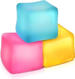 Fidget Toys Stress Cube 3 Pack: High Density Gel Filled Sensory Toys, 2.1" Cube, Anxiety Relief Squishy Fidget Toys, Stress Balls for Adults Kids Children Teens, Fidgets for Classroom