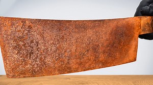 Incredible Damascus Cleaver Restoration: Watch a Rusted Blade Become a Masterpiece with Mammoth Ivory!