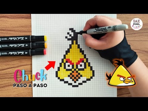 Como dibujar a CHUCK de ANGRY BIRDS en PIXEL ART – Tutorial paso a paso.