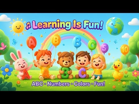 Learning Is Fun! 🎶 | ABCs, Numbers & Colors for Kids | Fun Educational Rhyme for Preschoolers