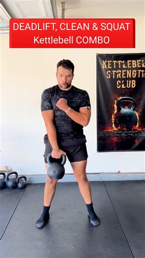 STRONG Kettlebell Cleans, Press & Squat KETTLEBELL COMBO #kettlebelltraining #kettlebellworkout
