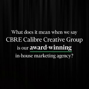 One year of reimagining property marketing. Nine awards brought home. CBRE Calibre Creative Group, CBRE’s in-house marketing agency, is honored to have won nine awards in the last year for marketing efforts in support of our clients including CBRE Investment Management, Hines, Skanska USA, and Trammell Crow Company. Learn more about each winning project in the video below and at https://cbre.co/3V4j96C | CBRE